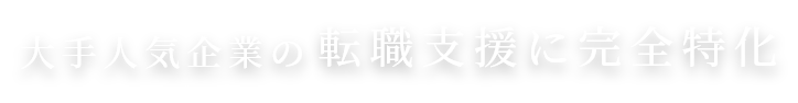 大手人気企業の転職支援に完全特化