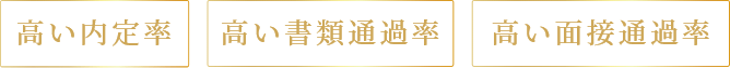高い内定率 高い書類通過率 高い面接通過率